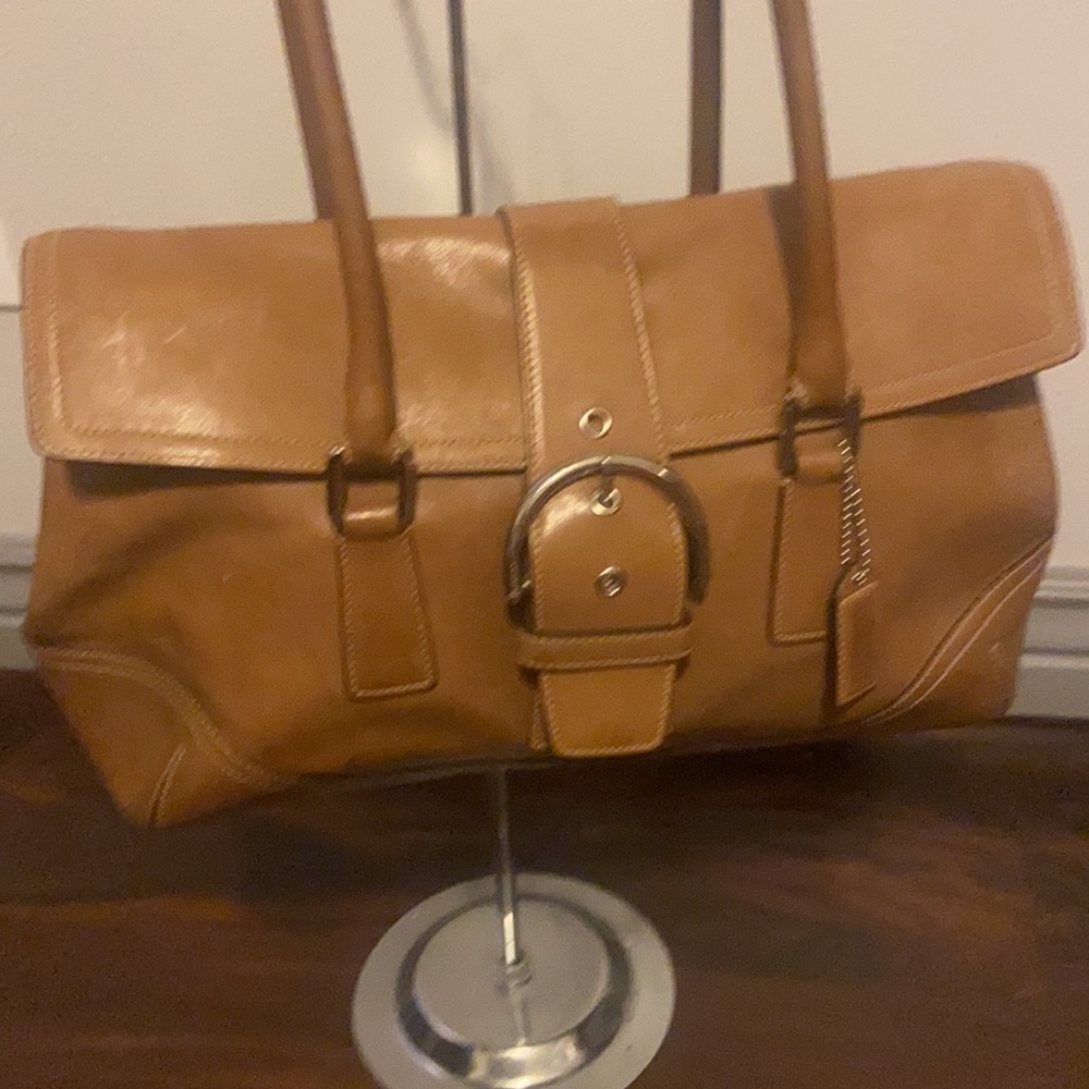 Coach camel signature satchel shoulder bag - Picture 2 of 16